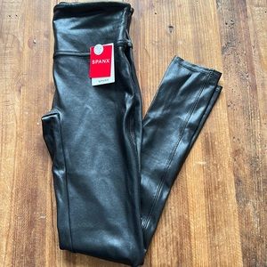 NWT Spanx petite faux leather leggings
